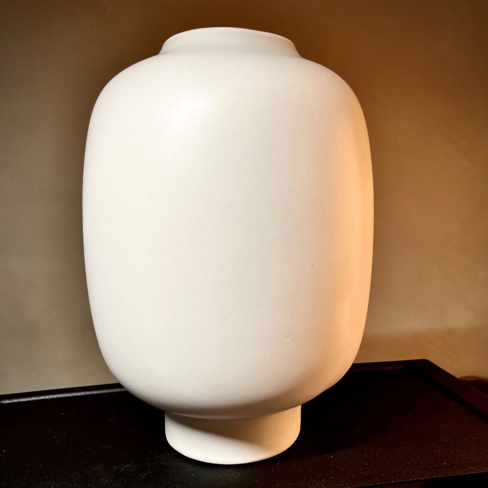 Ferm Living White-Pale Grey Stoneware 7.5" Vase, in excellent condition